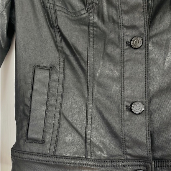 Women's Black Coated Jacket, WHBM - Picture 5 of 7